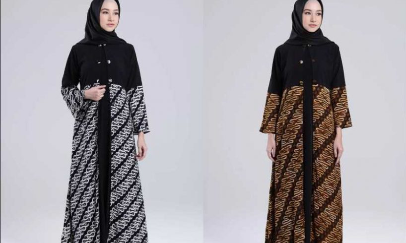 Ladies Ini Trend Model Baju Gamis Batik Kombinasi Sifon  